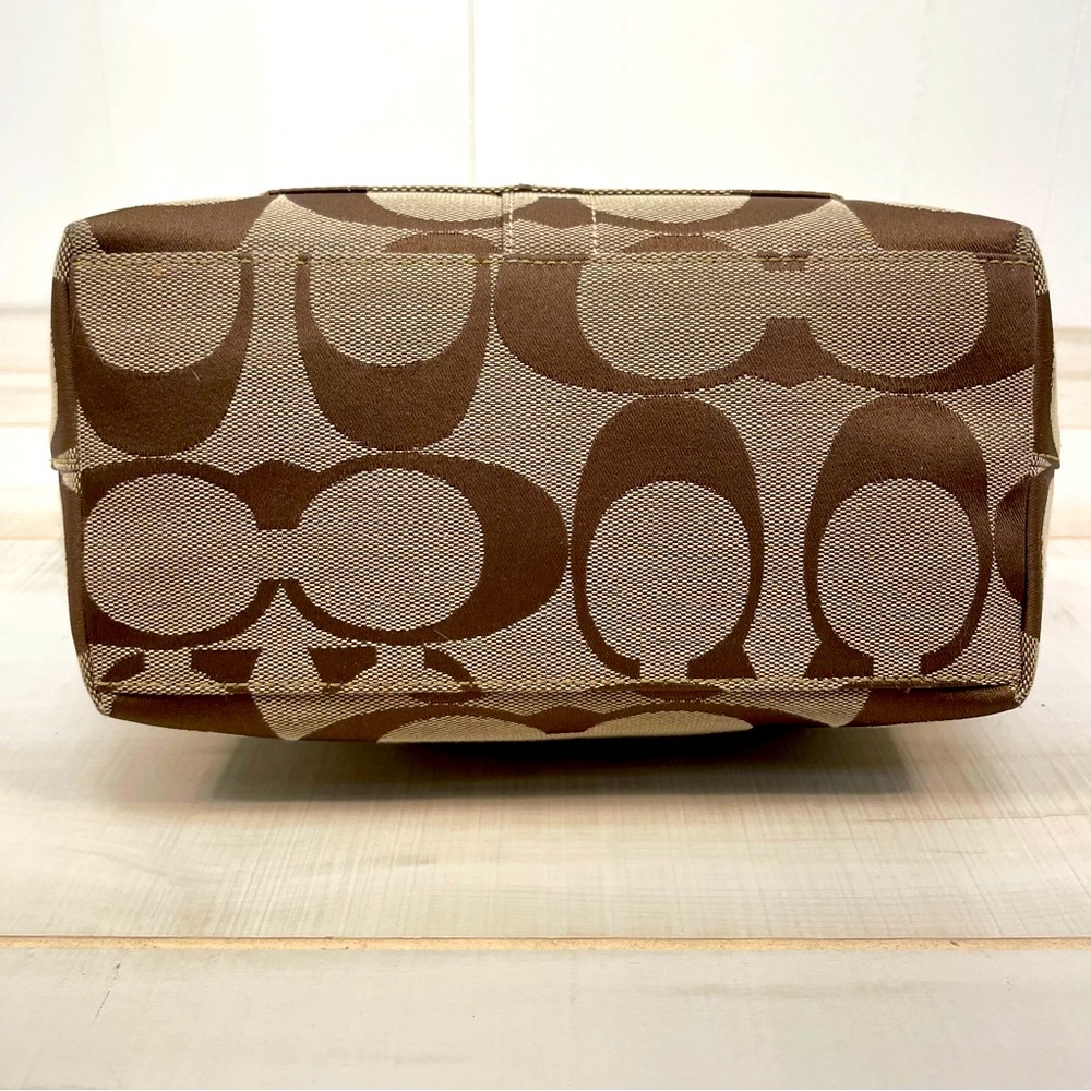 Coach #11957 Legacy Signature Stripe Bag Khaki Brown - Picture 5 of 9